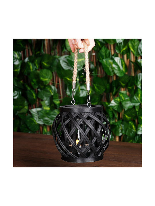 Koopman Bamboo Lantern Black 14x15x15cm