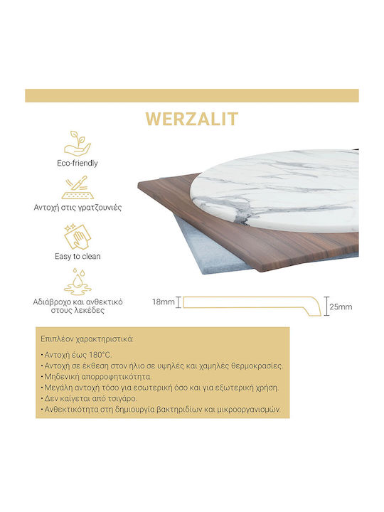 Pakketo Noble Square Table Surface Werzalit Walnut 70x70cm 215-000068