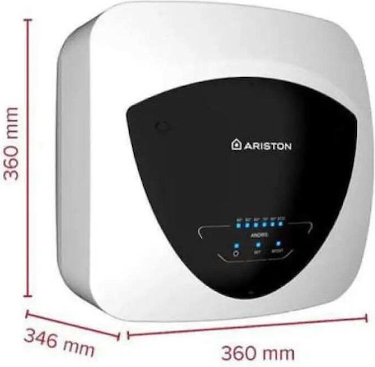 Ariston Andris Elite Eu 15/5 електрически бойлер 1.2kw LED дисплей монтаж над мивка
