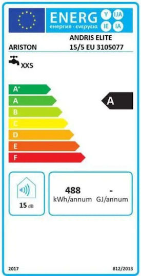 Ariston Andris Elite Eu 15/5 електрически бойлер 1.2kw LED дисплей монтаж над мивка