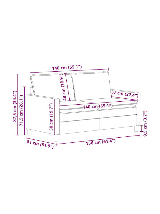 vidaXL Wohnzimmermöbel-Set 2-Sitzer & Sessel