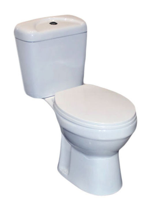 Gloria Rina Stehende Toilette mit Spülung mit Deckel Sanftes Schließen Weiße