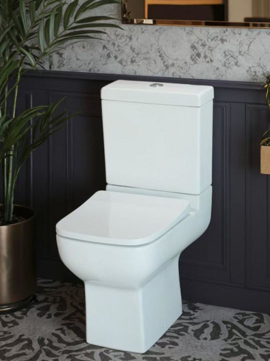 Inter Ceramic Λεκάνη Δαπέδου Rimless με Καζανάκι με Κάλυμμα Soft Close Λευκή 6988354274589