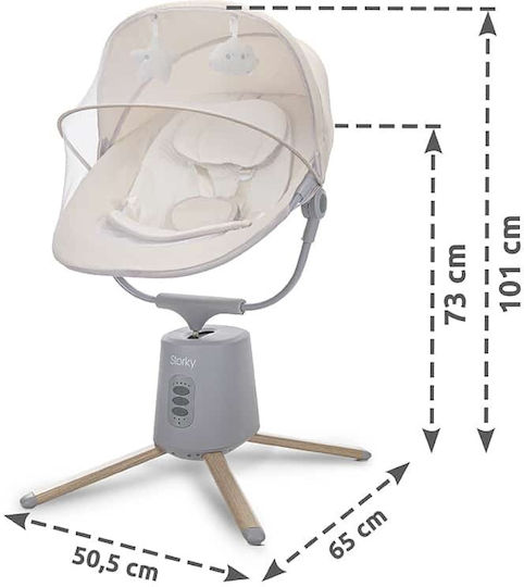 Lorelli Elektrische Babywippen & Schaukelstühle Storky mit Musik und Vibration Grau für Kinder bis 5,2 kg