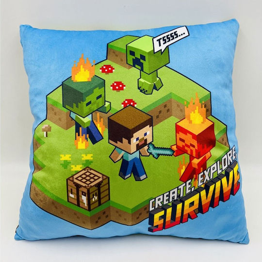 Mojang AB Παιδικό Διακοσμητικό Μαξιλάρι Πράσινο 38x38εκ.