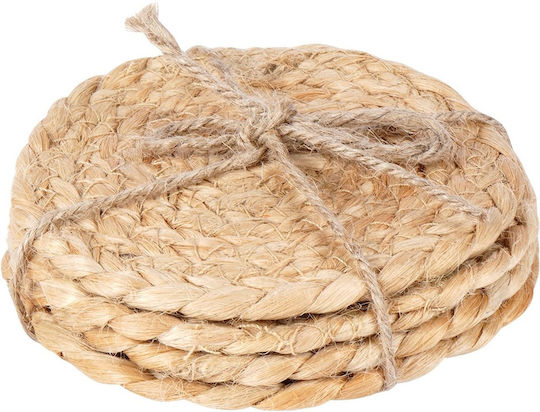 Zaros Σουβέρ Στρογγυλό Ξύλινο Μπεζ 10cm 4τμχ