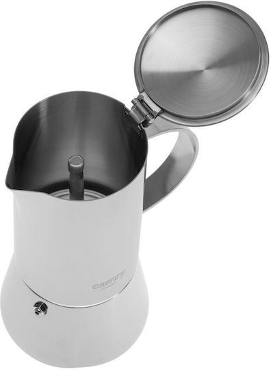 Camry Stovetop Espresso Pot 6 Cups Inox Gray