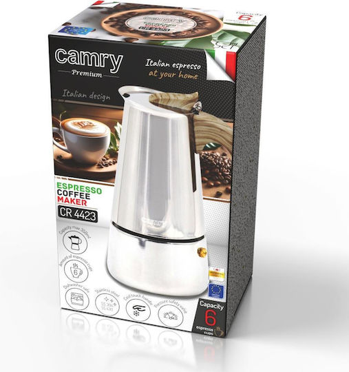 Camry Espressokocher Edelstahl Grau