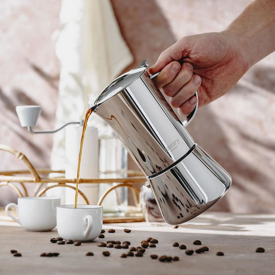 Camry Stovetop Espresso Pot 6 Cups Inox Gray