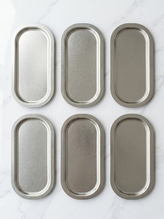 SteweHome Metallic Serving Tray 16x30cm 6 Pieces