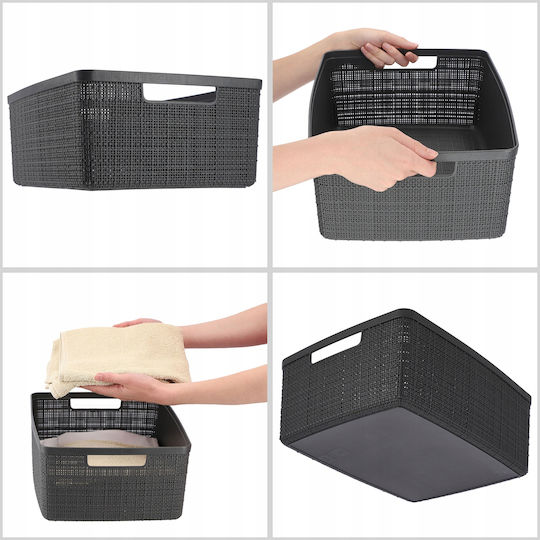 Curver Plastic Storage Basket Jute Gray 12lt