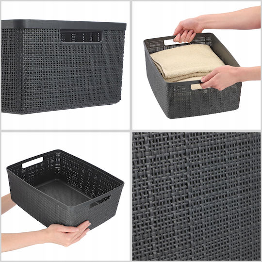 Curver Plastic Storage Basket Jute Gray 12lt