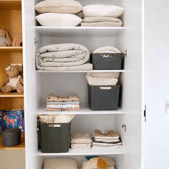 Curver Plastic Storage Basket Jute Gray 12lt