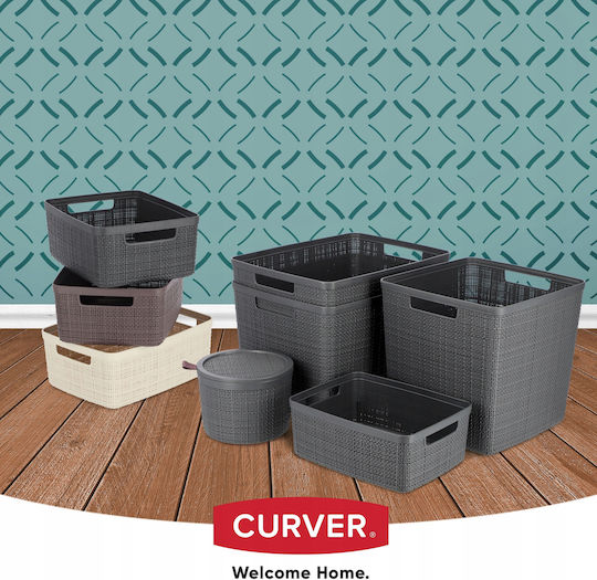 Curver Plastic Storage Basket Jute Gray 5lt