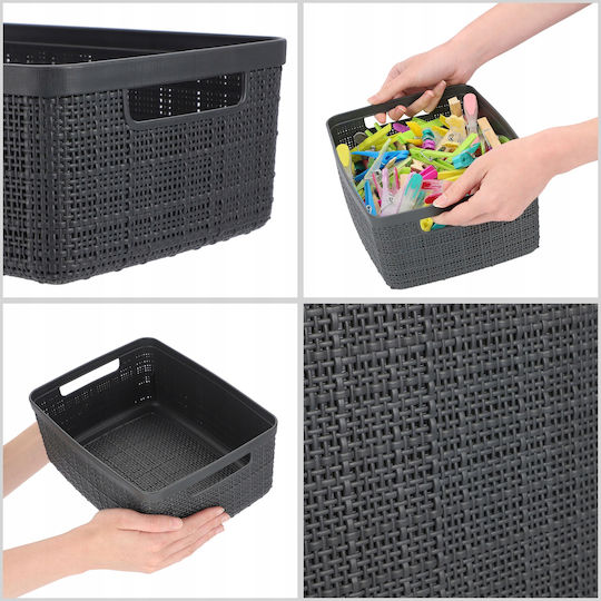 Curver Plastic Storage Basket Jute Gray 5lt