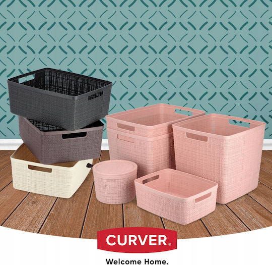 Curver Coș de Depozitare Plastic Roz 12lt 1buc