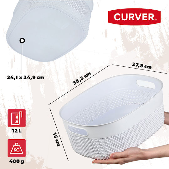 Storage Basket Grozs Filo M 12l 38x28.5x15cm White