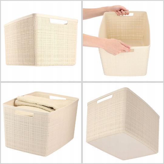 Groziņš Jute L 20l 36x28x23cm Cream Color