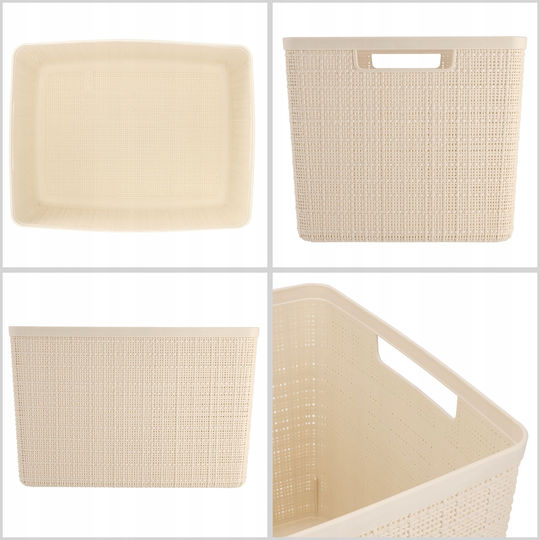 Groziņš Jute L 20l 36x28x23cm Cream Color