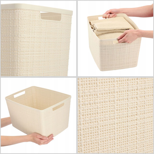 Groziņš Jute L 20l 36x28x23cm Cream Color