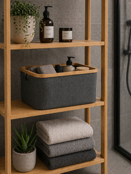 MRShome Aufbewahrungskorb Stoff Grau 45x30x24,5cm