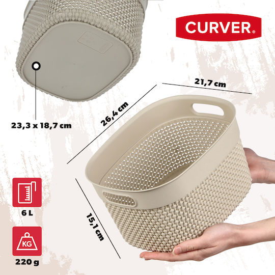 Storage Basket Grozs Filo S 6l 26.6x22x15cm Beige