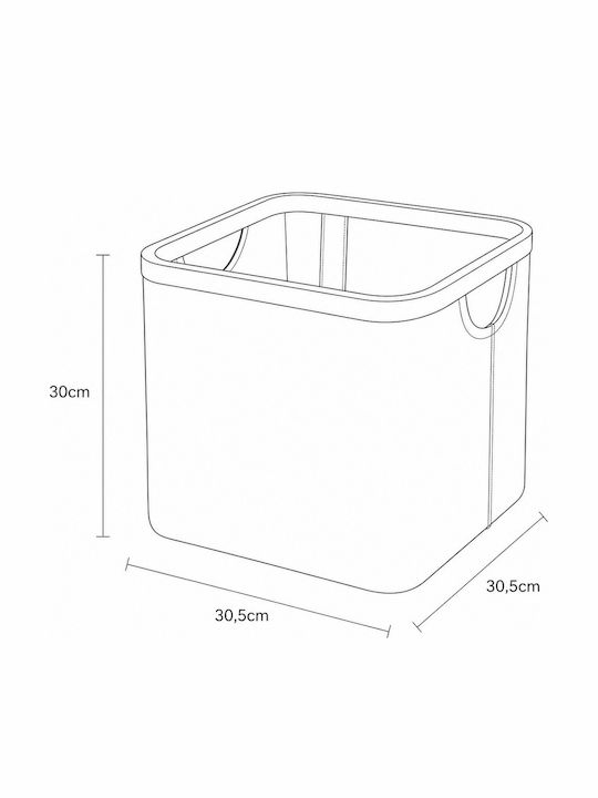 MRShome Fabric Gray Storage Basket 30.5x30.5x30cm