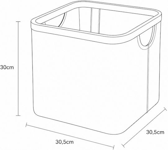 MRShome Fabric Gray Storage Basket 30.5x30.5x30cm