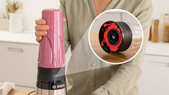 Bosch To-Go-Flasche + Messer kompatibel mit Bosch Vitapower Blender Serie 4 Serie 2