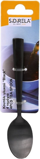 Stainless Steel Dessert / Ice Cream Spoons Black Set of 4 Stainless Steel Dessert / Ice Cream Spoons Black Set of 4
