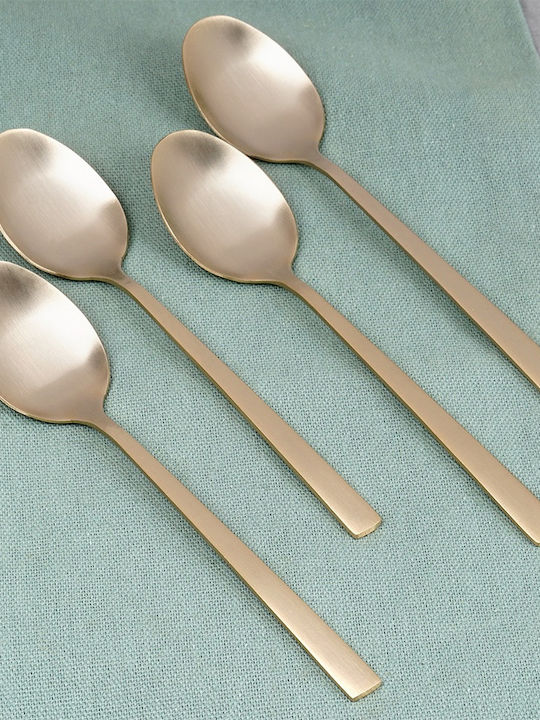 Set Of Gold Inox Coffee Tea Spoons 4 Pieces