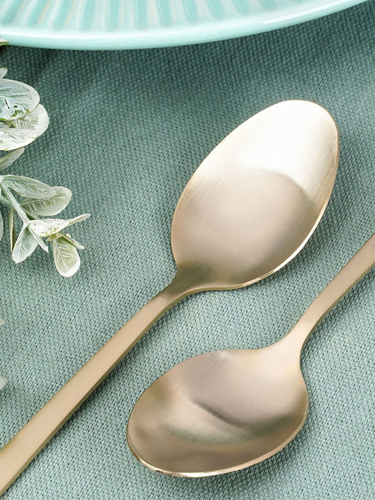 Set Of Gold Inox Coffee Tea Spoons 4 Pieces