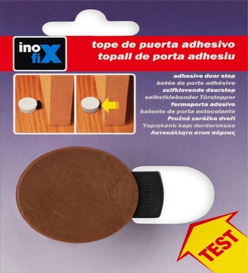 Door Stopper Adhesive Plastic Brown 1pcs