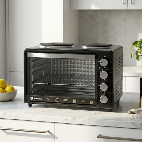 HomeVero Electric Countertop Oven 28lt with 2 Burners