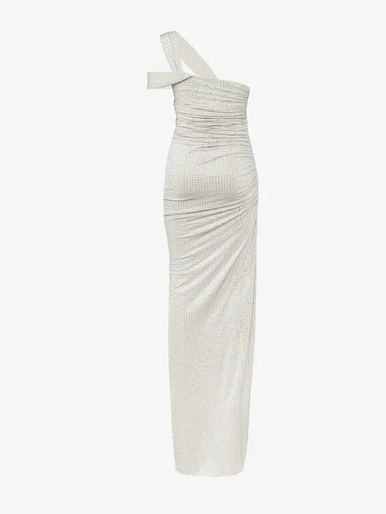 Maxi Evening Drape Dress with Tearing Green