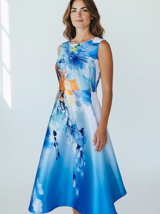 Rochie De Vară Pentru Femei Midi Albastră