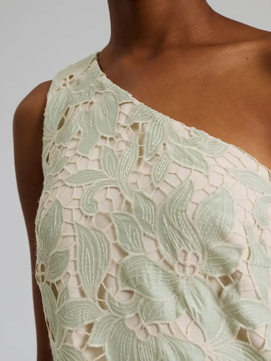 Summer Mini Evening Dress with Lace Mint