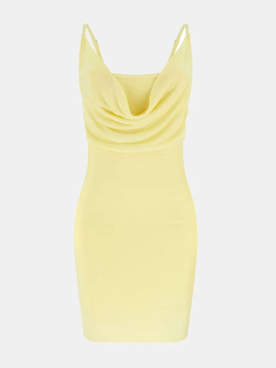 Summer Mini Dress Wrap Yellow