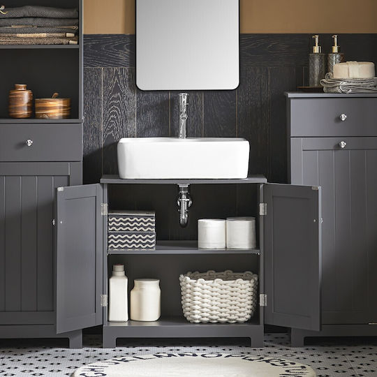 SoBuy Bathroom Cabinet L60xW30xH60cm Gray