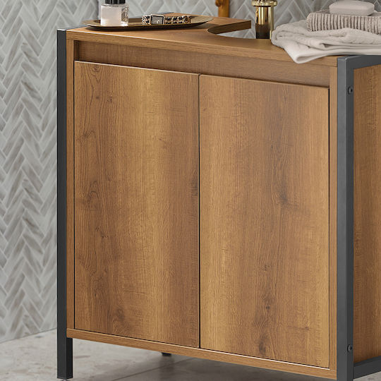SoBuy Badezimmerschrank B60xT30xH60cm Braun