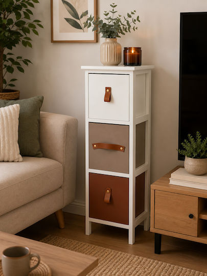 MRShome Bathroom Cabinet 25x25x77cm White