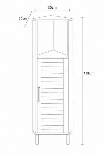 MRShome Bathroom Cabinet 30x30x118cm Brown