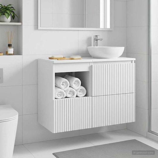 vidaXL Бански Шкаф 30x41x50см Бял