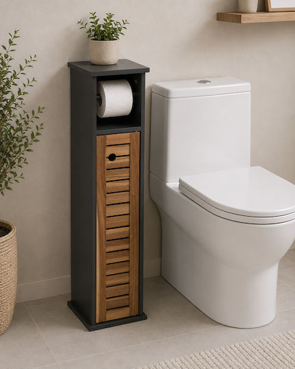 MRShome Bathroom Cabinet 18x18x75cm Gray