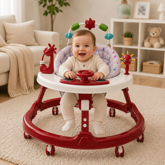 ForAll Baby Walker with Music for 6+ Months Pink