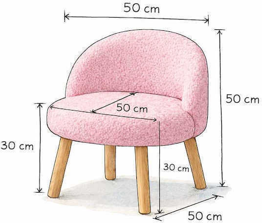 Kinderstuhl Rosa 50x50cm