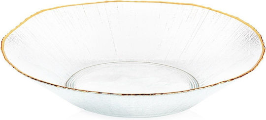 Home&Styling Collection Σαλατιέρα Γυάλινη Χρυσή 29.5x29x6cm