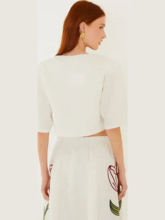 Women's Sports Crop Top Fast Drying Bianco