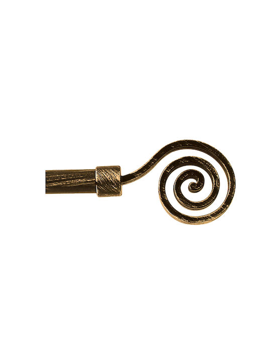 TnS Extendable Metallic Curtain Pole Single 120-210cm Black/Gold