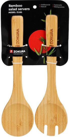 Zokura Σετ Bamboo Εργαλείων Σερβιρίσματος 2τμχ